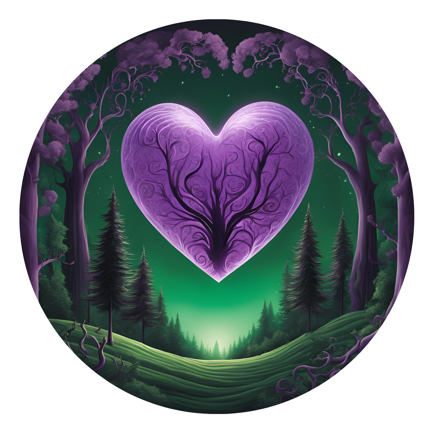 Vibrant Bliss — Purple heart tree logo